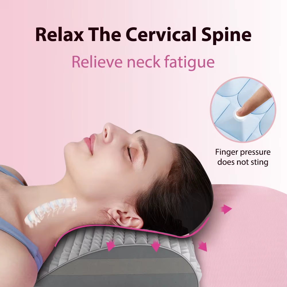 "Back Stretcher for Lower Back & Neck Pain Relief – Lumbar & Cervical Spine Traction Pillow"