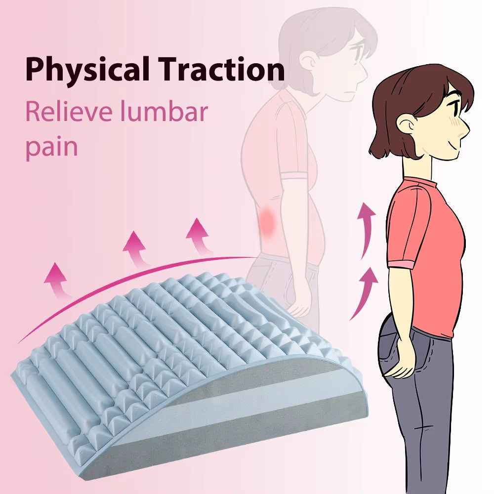 "Back Stretcher for Lower Back & Neck Pain Relief – Lumbar & Cervical Spine Traction Pillow"