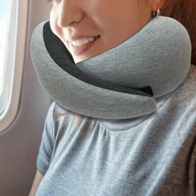 "Travel Neck Pillow – Durable U-Shaped Cushion, Non-Deforming Airplane Pillow for Comfort & Support"