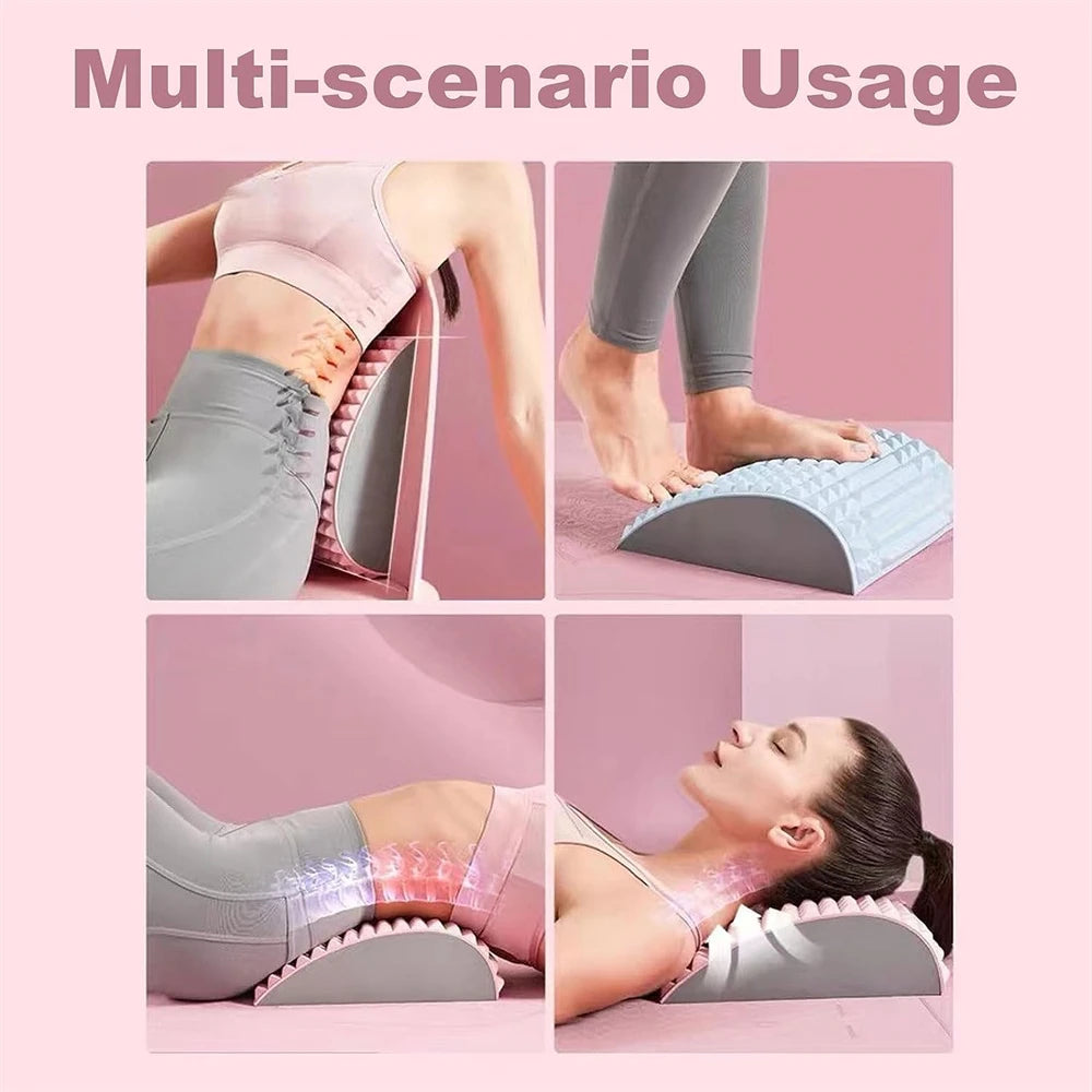 "Back Stretcher for Pain Relief – Lumbar & Cervical Spine Support, Physical Traction Pillow for Lower Back & Neck Relaxation"